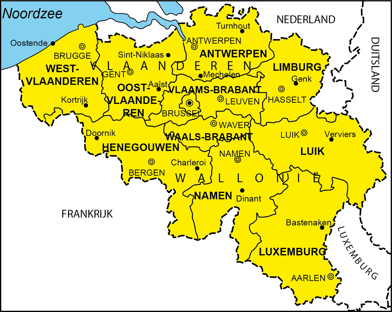 Landkaart van belgië